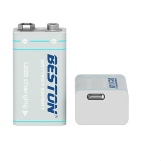 ถ่านชาร์จ BESTON 9V แบตเตอรี่ชาร์จ 9 โวลต์ 1000 mAh USB 9V Rechargeable Lithium Battery 1 ก้อน