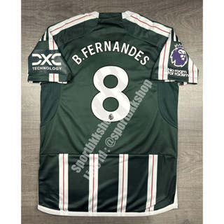 เสื้อฟุตบอล แมนยู Away เยือน 2023/24 อาร์ม EPL เบอร์ชื่อ 8 B.FERNANDES