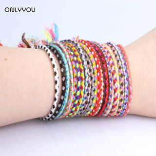 ONLY&amp;YOU สร้อยข้อมือ สร้อยข้อมือเชือกถัก สีสันสดใส สไตล์ Bts ของขวัญวันวาเลนไทน์ สําหรับผู้ชาย ผู้หญิง คู่รัก