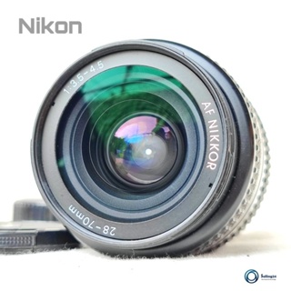 เลนส์ออโต้ ยี่ห้อ Nikon Nikkor Af 28-70mm f3.5-4.5D สภาพดี Excellent+++เมาท์ nikon บอดี้ดำ ฝาหน้า ท้าย