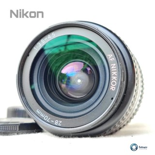 เลนส์ออโต้ ยี่ห้อ Nikon Nikkor Af 28-70mm f3.5-4.5D สภาพดี Excellent+++เมาท์ nikon บอดี้ดำ ฝาหน้า ท้าย