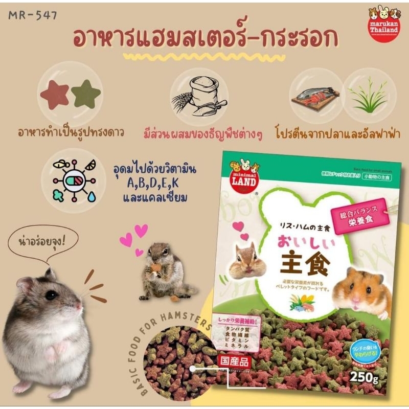 Hamu Marukan อาหารแฮมสเตอร์มารุคังดาว นำเข้าจากญี่ปุ่น โปรตีนสูง