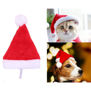 หมวกคริสมาส จิ๋ว ขนาด 14x19cm สำหรับ สัตว์เลี้ยง แมว หมา พร้อมส่ง Mini Christmas Santa Hat for Pets Dog Cat