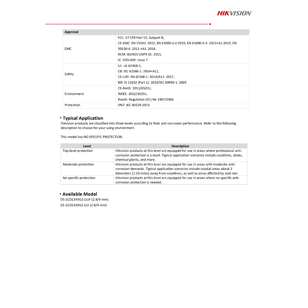 HIKVISION กล้องวงจรปิด IP 4MP มีไมค์ในตัว รุ่น DS-2CD1343G2-LIU - แบบเลือกซื้อ