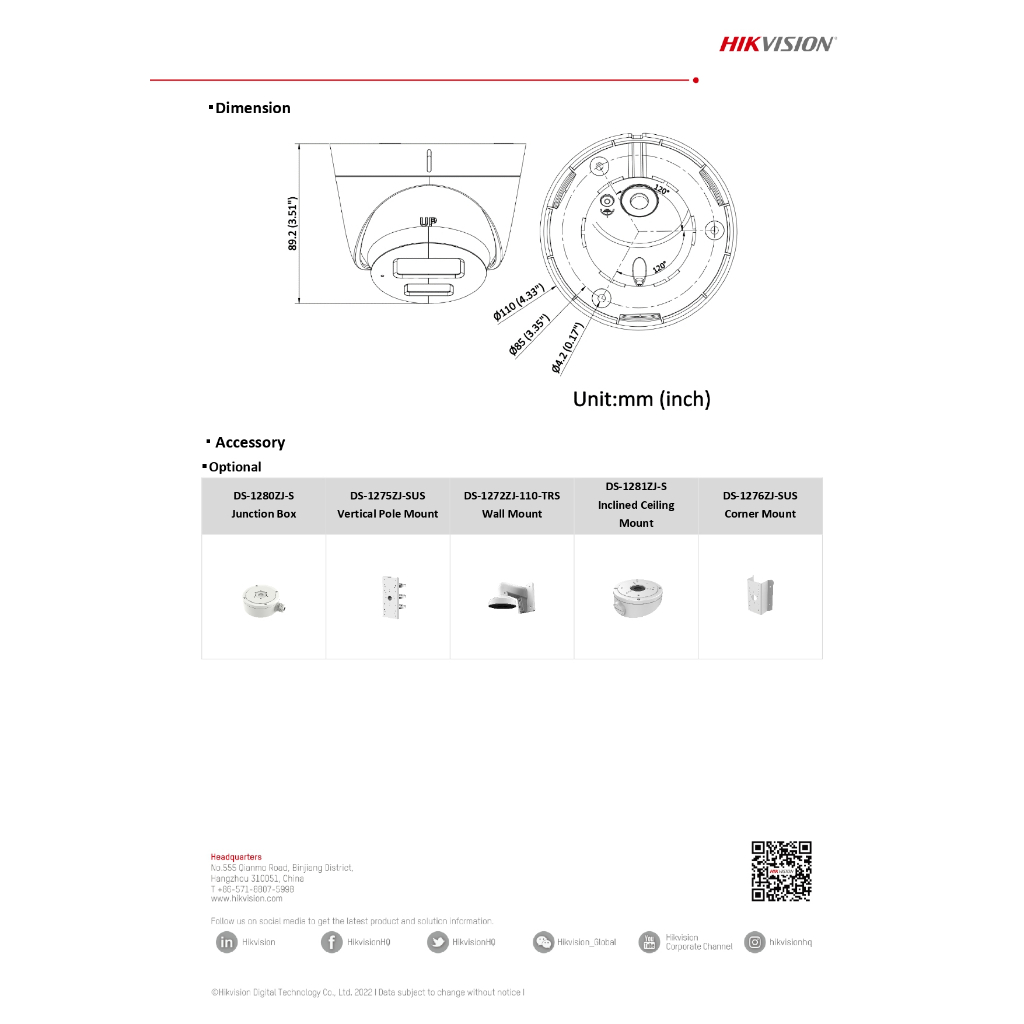 HIKVISION กล้องวงจรปิด IP 4MP มีไมค์ในตัว รุ่น DS-2CD1343G2-LIU - แบบเลือกซื้อ