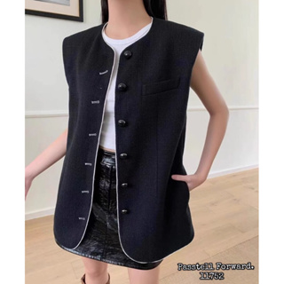 🇰🇷New🇰🇷  Korea tweed buttons VEST กั๊กทวีตกระดุมเรียง ตัวยาว งานสวยหรูหราสุดๆค่า แนะนำเลย