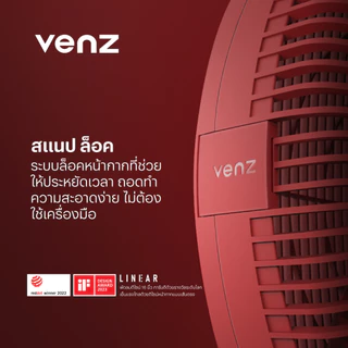 [New Minorchange ใบพัดใส] Venz เวนซ์ พัดลมแต่งบ้านมินิมอล รุ่น Linear 16 นิ้ว ตั้งพื้น สีแดง สีขาว สีดำ