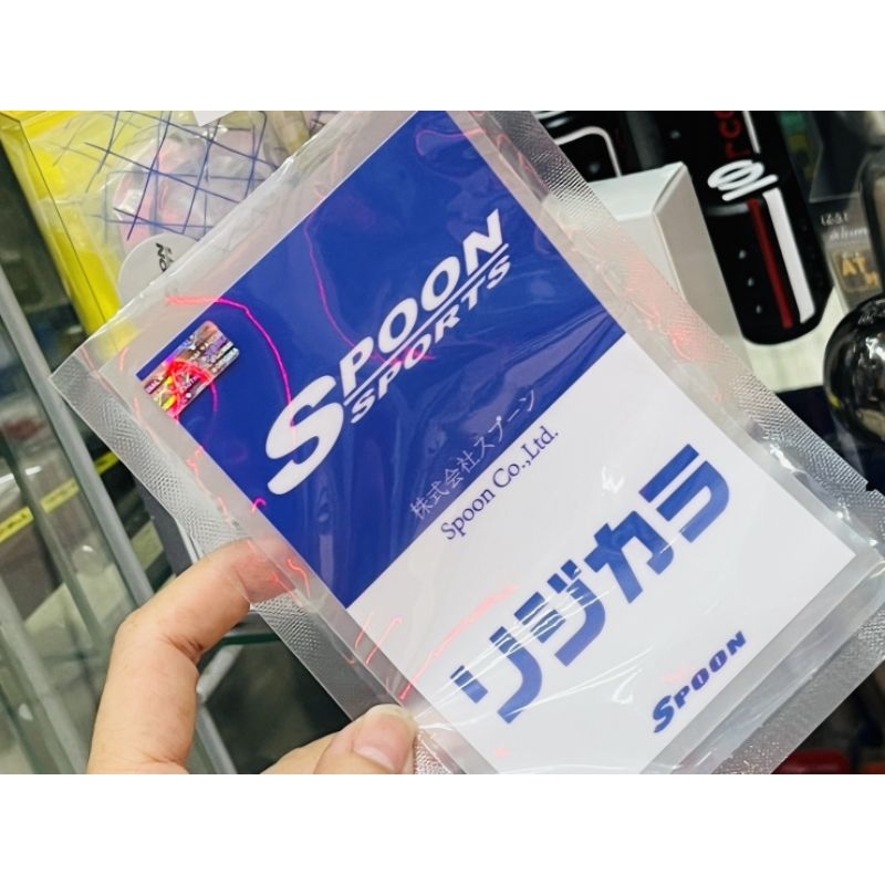 สติ๊กเกอร์ สูญญากาศ spoon sport ติดกระจกรถยนต์ เนื้อพลาสติกพิเศษ งานหนาแข็งแรงไม่ใช่งานสติ๊กเกอร์ที่