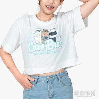 DOSH WOMENS CROPPED T-SHIRTS WE BARE BEARS เสื้อยืดทรงครอป ผู้หญิง DBBWT1028-OW