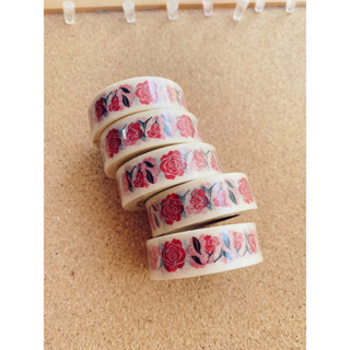 🌹  RED ROSE TALES WASHI TAPE 🌹  วาชิเทป เทป โรส กุหลาบ แดง