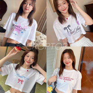 เสื้อครอป น่ารัก เนื้อผ้าtc พร้อมส่ง