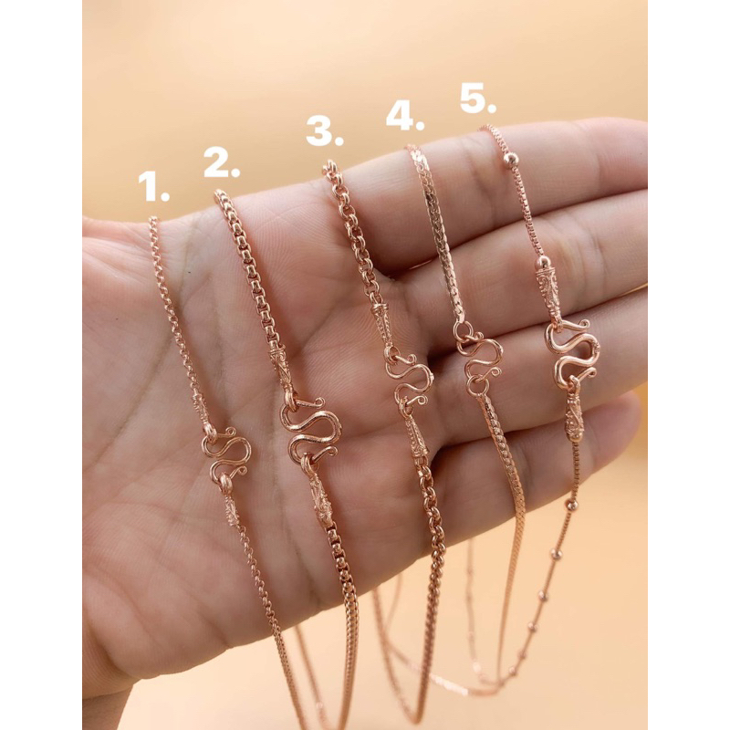 สร้อยนาคเด็ก (สีpink gold) งานสวย เด็กใส่ได้16นิ้ว (บริการเก็บปลายทาง )
