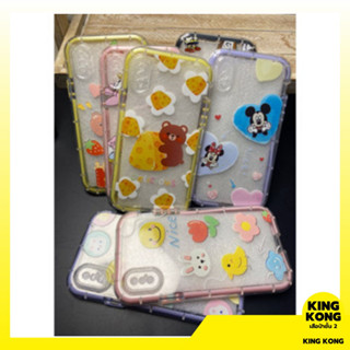 เคสขอบสีเรืองแสง งานสกรีนลายการ์ตูน ไอโฟน X/XS