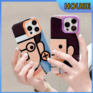 💲คูปองเคลม💲เคสไอโ case for iphone 11 12 คู่รัก หัวมนุษย์ เคส 14 13 12 11 pro max ซิลิโคนเหลวทนต่อการตกหล่นและทนทาน