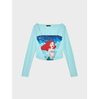 🛒พร้อมส่ง🛒Pomelo Disney Ariel size XL 🧜‍♀️👑-เสื้อครอบแขนยาวเป็นมิตรต่อสิ่งแวดล้อม 🧜‍♀️👑- สีฟ้าอ่อน