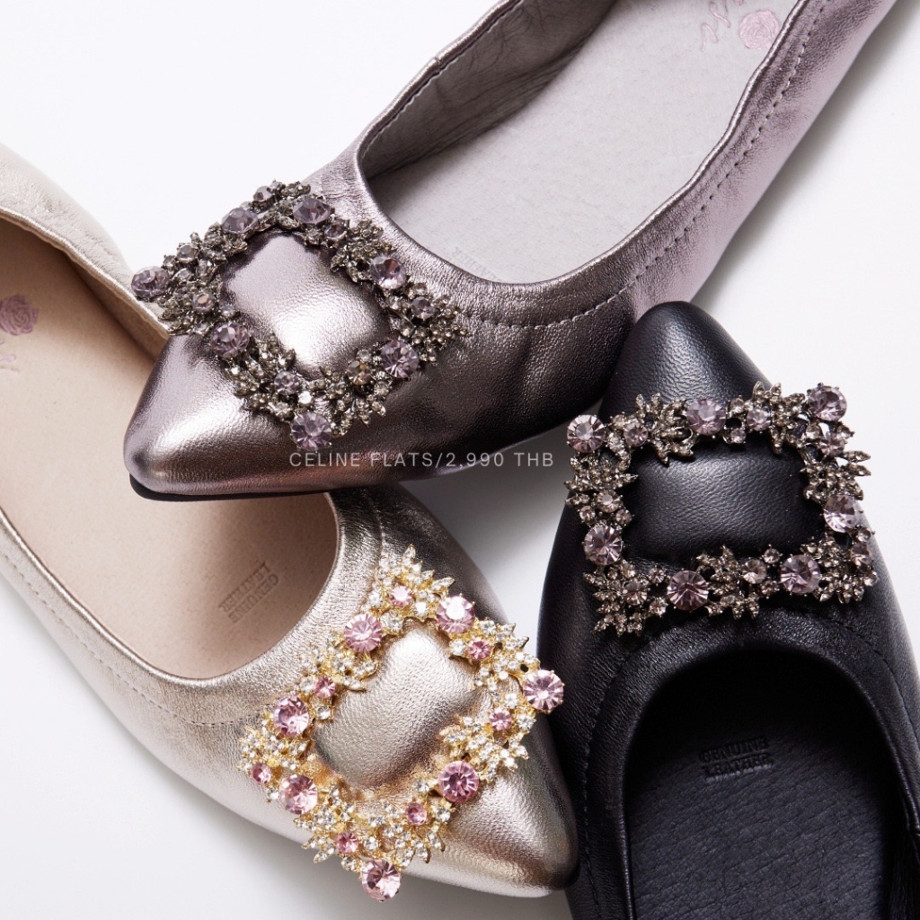 รองเท้าหนังแกะแท้ 100% รุ่น Celine flat 9910-33