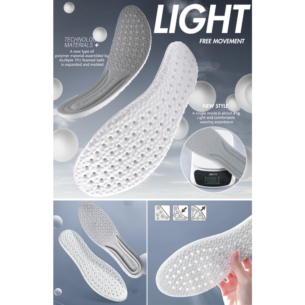 YGB แผ่นเสริมรองเท้าเพื่อสุขภาพ (Soft Boost Insole) แผ่นรองเท้า ดูดซับแรงกระแทก ป้องกันการปวดเท้า