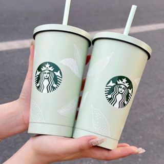 พร้อมส่ง Starbucks แก้วเก็บความเย็นงานสแตนเลส 304 ขนาด 500 ml (พร้อมหลอด)