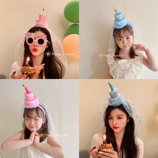(ร้านไทย ส่งไว ส่งทุกวัน) คาดผมเค้กวันเกิด หมวกวันเกิด ที่คาดผม happy birthday