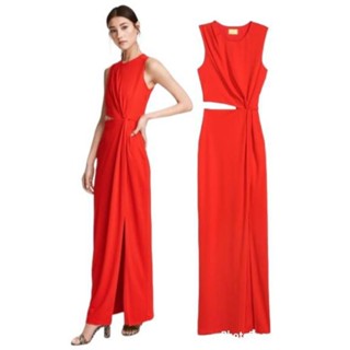 H. Red Cut out Maxi Dress ( เดรสแดง )