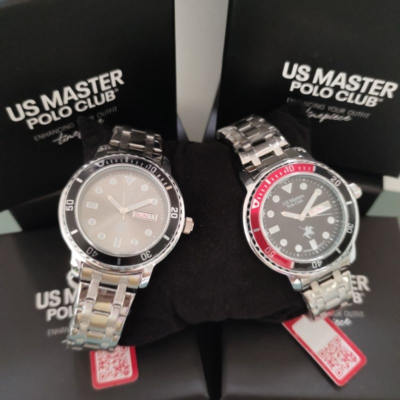 US Master Polo Club นาฬิกาผู้ชาย  สายสเตนเลสสตีล รุ่น AS11.269-BK ,AS11.269-GY