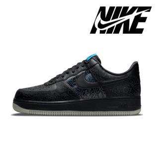 Nike Air Force 1 Low Space Jam07 "ชิปคอมพิวเตอร์" Air Jam 100% รองเท้าผ้าใบสีน้ำเงินและสีดำกันลื่นและทนต่อการสึกหรอ