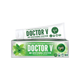 Doctor V (ของแท้จากบริษัท) ยาสีฟันสมุนไพร 100%  ยาสีฟันคนจัดฟัน เสียวฟัน ปวดฟัน กลิ่นปากตอนเช้า เหงือร่น ด็อกเตอร์วี