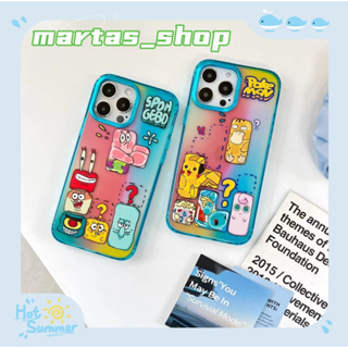 ❤️ส่งของขวัญ❤️ เคสไอโฟน 11 12 13 14 Pro Max สพันจ์บ็อบ ความนิยม แฟชั่น การ์ตูน สไตล์คู่รัก Case for iPhone สาวน่ารักหัวใ