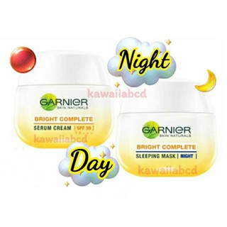 การ์นิเย่ ไลท์ คอมพลีท ไวท์เทนนิ่ง เดย์ครีม SPF30+ไนท์ครีม 50มล.GARNIER CREAM บำรุงผิวหน้า หน้าขาว ครีม กลางวัน กลางคืน