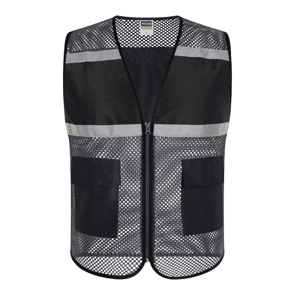 SM Reflective vest เสื้อกั๊กสะท้อนแสงมีกระเป๋า รุ่นระบายความร้อนดี เสื้อกั๊กจราจร เสื้อกั๊กทำงาน