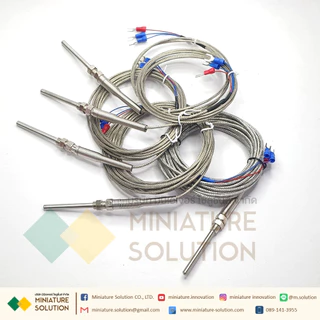 RTD PT100 เซ็นเซอร์วัดอุณหภูมิ Probe PT100 thermal resistance 3 สาย สายยาว 1-5เมตร โพรบยาว 50mm 0- 400 ℃ M8*1.25