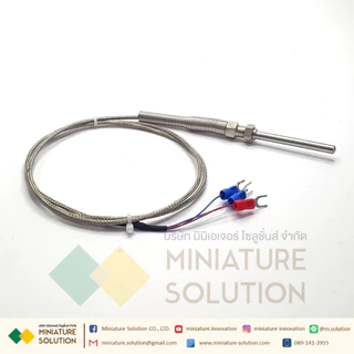 RTD PT100 เซ็นเซอร์วัดอุณหภูมิ Probe PT100 thermal resistance 3 สาย สายยาว 1-5เมตร โพรบยาว 50mm 0- 400 ℃ M8*1.25