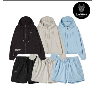 Life work unisex set Hoddie + Jogger short pants 🐶 เสื้อกันหนาวแขนยาวมีหมวก + กางเกงขาสั้น 🩳 ร้านค้าจัดส่งไว