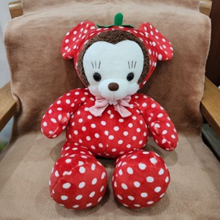 ตุ๊กตาหมี Minnie Cuddly Bear หมีของ มินนี่ เม้าส์ Mickey Mouse Minnie Mouse  ก้นเป็นเม็ดถ่วง ลิขสิทธิ์ญี่ปุ่น