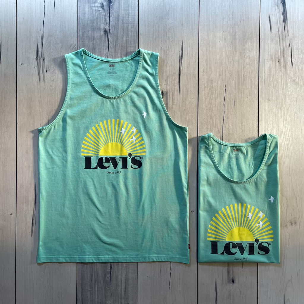 เสื้อกล้ามชายแบรนด์ Levi’s เสื้อยืดแขนกุด ลีวายส์ แท้100% สีเขียว