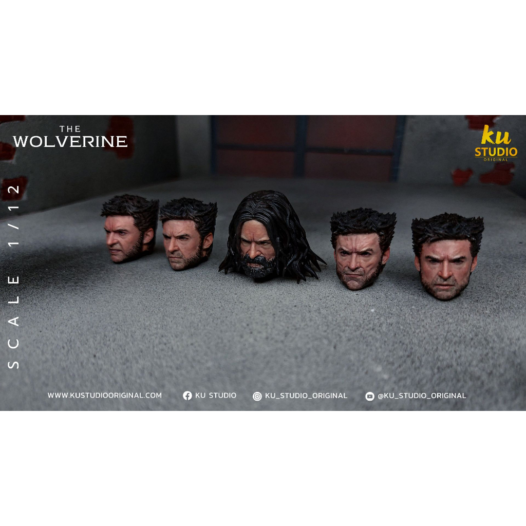 หัวเพ้นท์สี The Wolverine Logan Head Sculpt 1/12