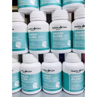 Healthy Care Ginkgo Biloba 2000mg 100 Capsules สารสกัดใบแปะก๊วย เพิ่มความจำ บำรุงสมอง