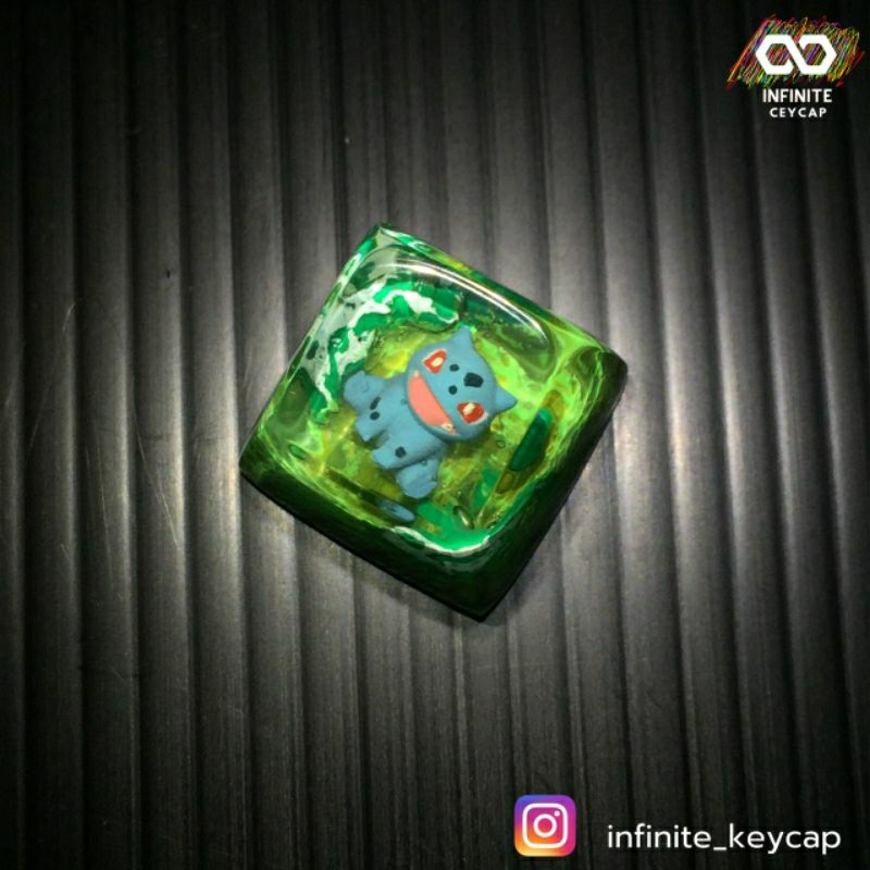 Artisan keycap คีย์แคปโปเกม่อน ( น้อง bulbasaur )คีย์แคปแฮนด์เมด Keycap Pokémo