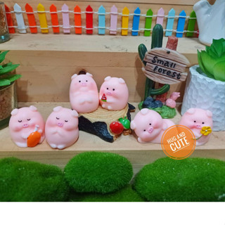 หมูตัวอ้วนตัวเล็ก  (ราคา/1ชิ้น) ตุ๊กตาแต่งบ้าน ตุ๊กตาแต่งสวน ของสะสม โมเดล จัดสวนถาด พร็อพถ่ายรูป