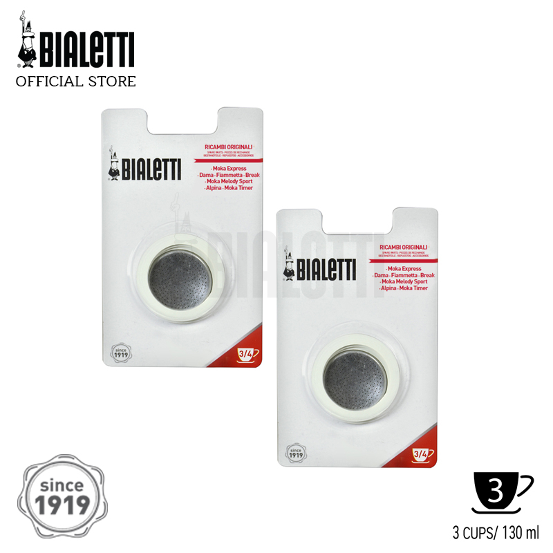 [บ้านกาแฟ] อะไหล่ Bialetti ซีลยางและแผ่นกรองสำหรับ ขนาด 3 ถ้วย หรือ 4 ถ้วย