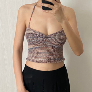 Restock‼️🥀Bestseller🔥Brown-Blue tube top knit handmade