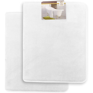 Clara Clark : CRCBM-WHE* พรมเช็ดเท้า Memory Foam Bathrug 17  x 24  White 2pk.