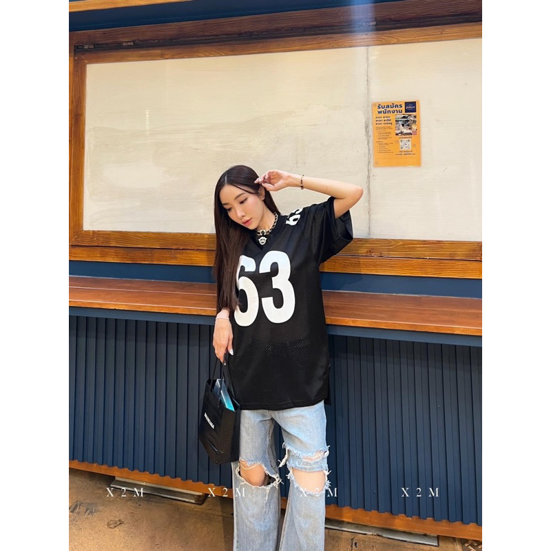 New เสื้อบอลดำ งานป้าย X2M จากร้าน X2Market Closet