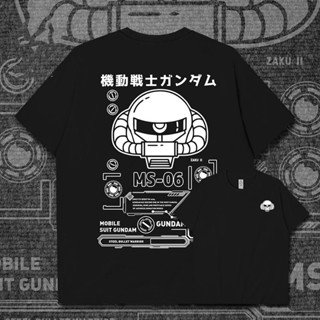 Zaku Gundam Mobile Suit Gundam Robot เสื้อยืดแขนสั้นผู้ชายและผู้หญิง Anime เสื้อยืดฤดูร้อน Dress