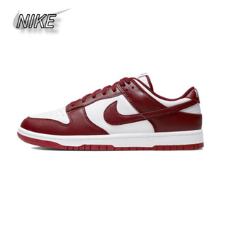 Nike Dunk Low "Team Red" รองเท้าผ้าใบหุ้มข้อต่ำกันลื่นกันลื่นสีแดงทีม