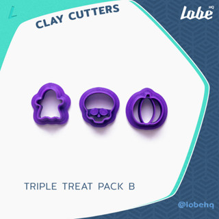 Triple Treat Pack B Clay Cutter/ Clay Tools/ Polymer Clay Cutter/ แม่พิมพ์กดดินโพลิเมอร์รูปทรงธีมฮัลโลวีนเซ็ท B