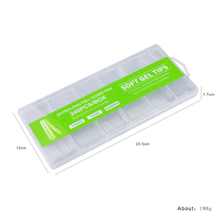 PVC เล็บปลอมต่อเล็บ แบบยาวพิเศษ Soft gel tips extra long