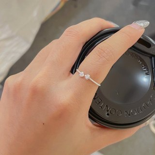 SissyJewelry // แหวนเงินแท้ Little double heart open ring