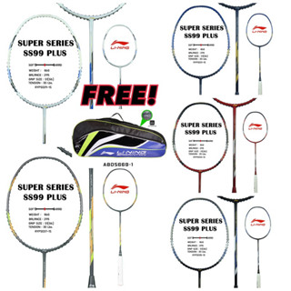 ไม้แบดมินตัน LI NING BADMINTON RACKET - Super Series รุ่น SS99 Plus ฟรีเอ็น+กริป+ซอง+ประกัน+ขึ้นเอ็น