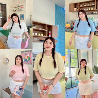 many.clothes ッเสื้อครอปผ้าร่องสีพาสเทล สำหรับสาวๆ plussize 🌷💕 น่ารักมากก ผ้านิ่ม ยืด ใส่สบาย (พร้อมส่ง